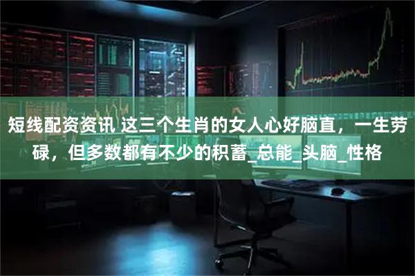 短线配资资讯 这三个生肖的女人心好脑直，一生劳碌，但多数都有不少的积蓄_总能_头脑_性格